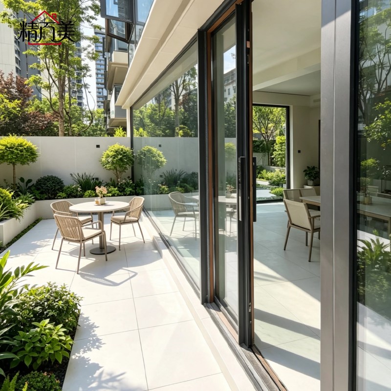 Modern Windproof Customized Hurricane Resistant Glass Soundproof Rigid Frame Weatherproof Aluminum Side Pressure Sliding Door