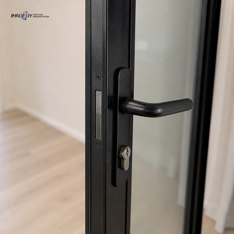 Modern Aluminum Door Minimalist Slim Frame Toughened Glass for Home Office Apartment Renovation Commercial