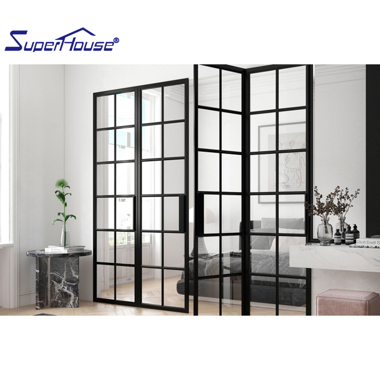 Casement Exterior French Doors Florida Hurricane Proof Laminated Safety Glass Waterproof Impact Resistant Aluminium Door