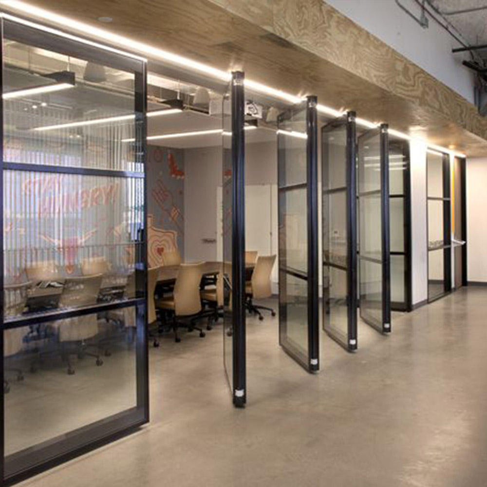 Modern Frameless-look Modular Sliding Glass Partition System Sound Absorption Patch Fitting Glass Door for Living Room Kitchen