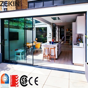 Noiseless Aluminum Custom Made Aluminum Sliding Flyscreen Doors Windproof Anti-theft Interior Safety Door