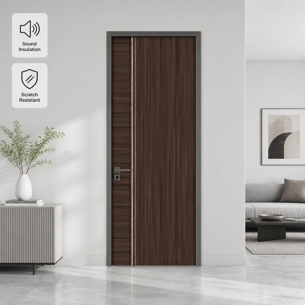 Custom Aluminum Clad Wood Doors Waterproof Fireproof and Soundproof with Composite Panel for Showroom Restaurant and Home