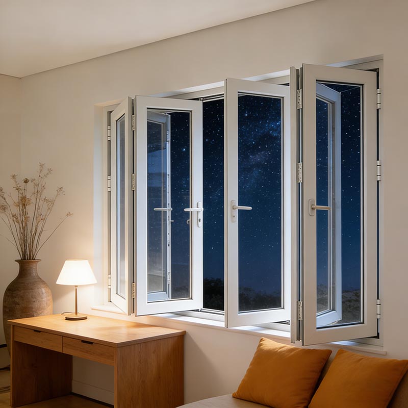 Modern Hurricane Exterior Protection Soundproof Customizable Sizes Residential Aluminum Alloy Folding Window