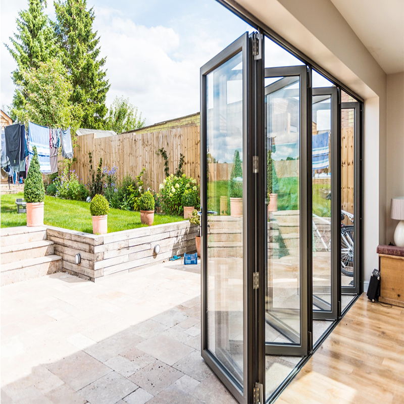 AS2047 Australian Modern Aluminum Folding Bi-Fold Door with Double Glazing Screen for Outdoor Garage & Patio Use