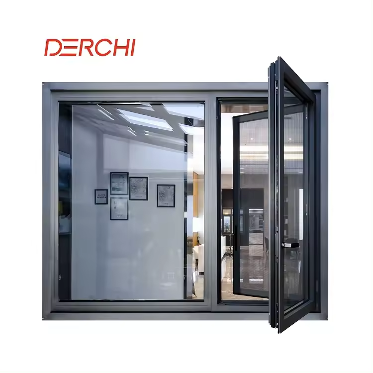 NFRC Certified Thermal Break American Window Big Glass Panel Aluminum Awning Window for House Swing Casement Window
