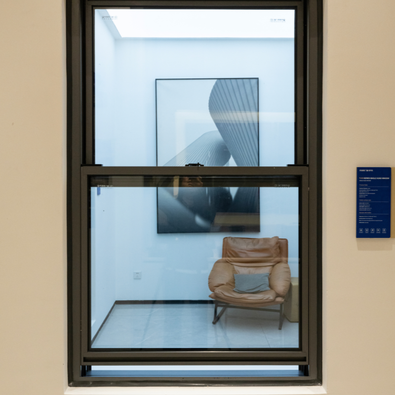 Aluminium Frame Glass Single-Hung Windows for Apartments Office Buildings Sash Windows
