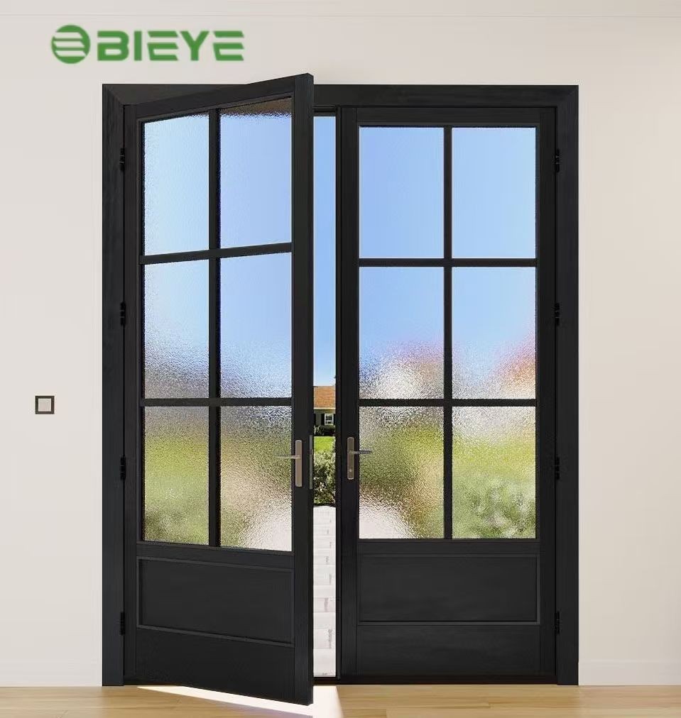 Modern Elegant Exterior Aluminum Alloy Swing Door Thermal Insulation Finished Surface Tempered Glass BIEYE Brand 85 Series 5