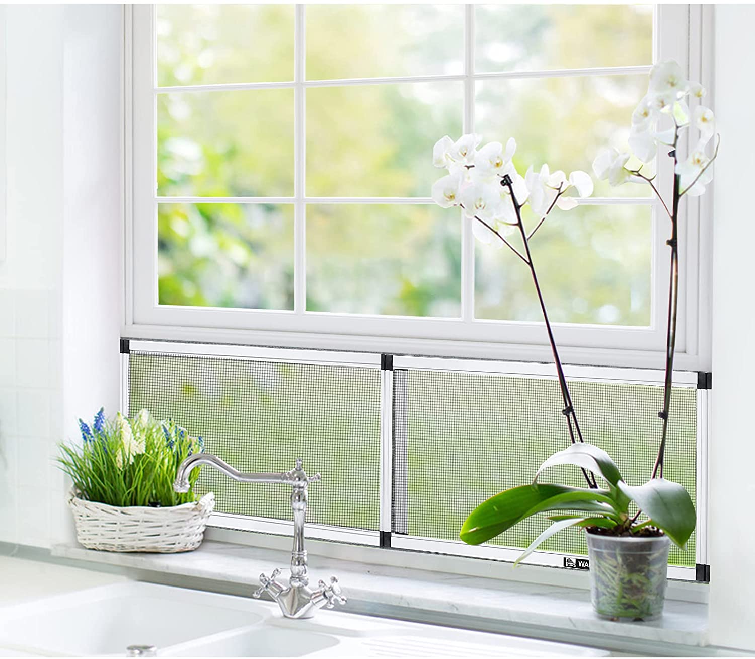 Modern Anti-Mosquito Fiberglass Screen Windows with Extensible Adjustable Insect Screens Fire-Proof & Washable