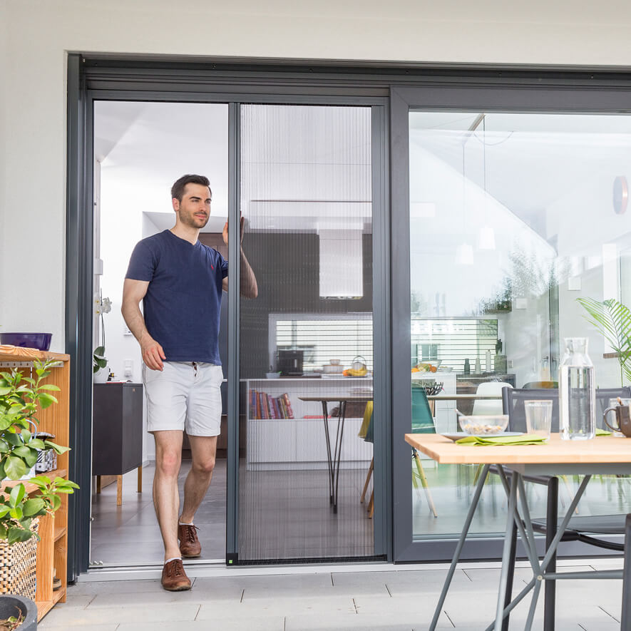 Aluminum Alloy Frame Pleated Mesh Folding Screen Doors Blinds Components Patio Insect Sliding Fly Screen Door