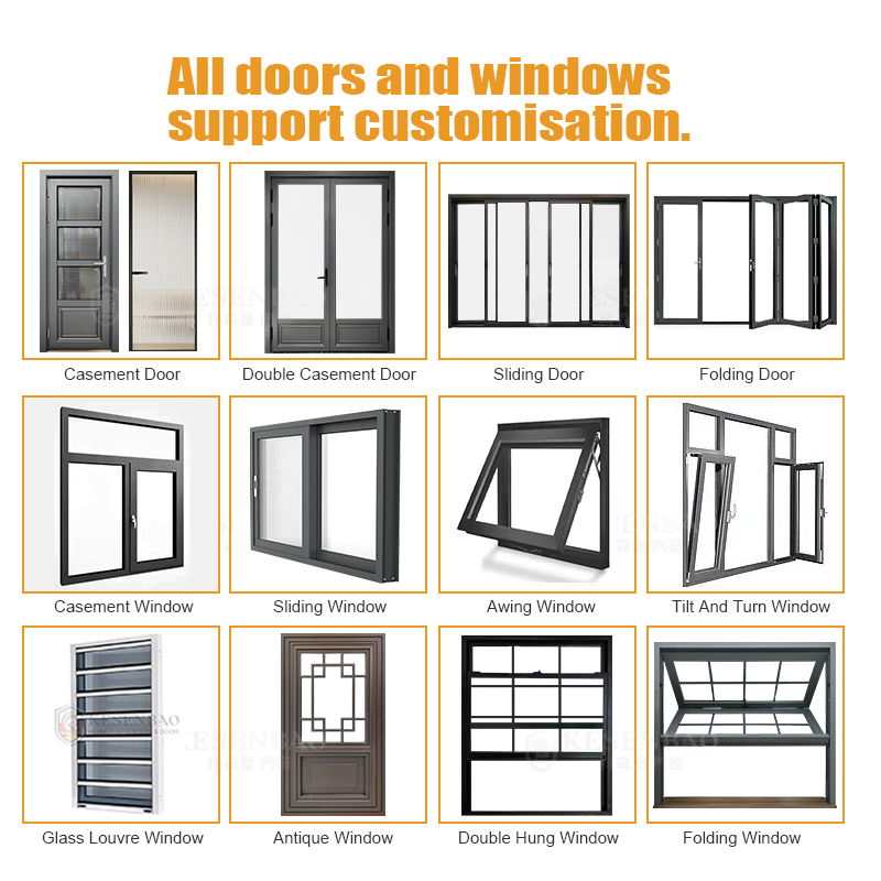 CE Exterior Double Glazed Slim Aluminum Sliding Glass Door System French Patio Door for Houses Villa
