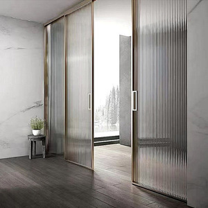 Modern Design Double Tempered Glass Sliding partition Doors Soundproof Aluminium Alloy Interior for Houses Bathrooms &amp; Villas