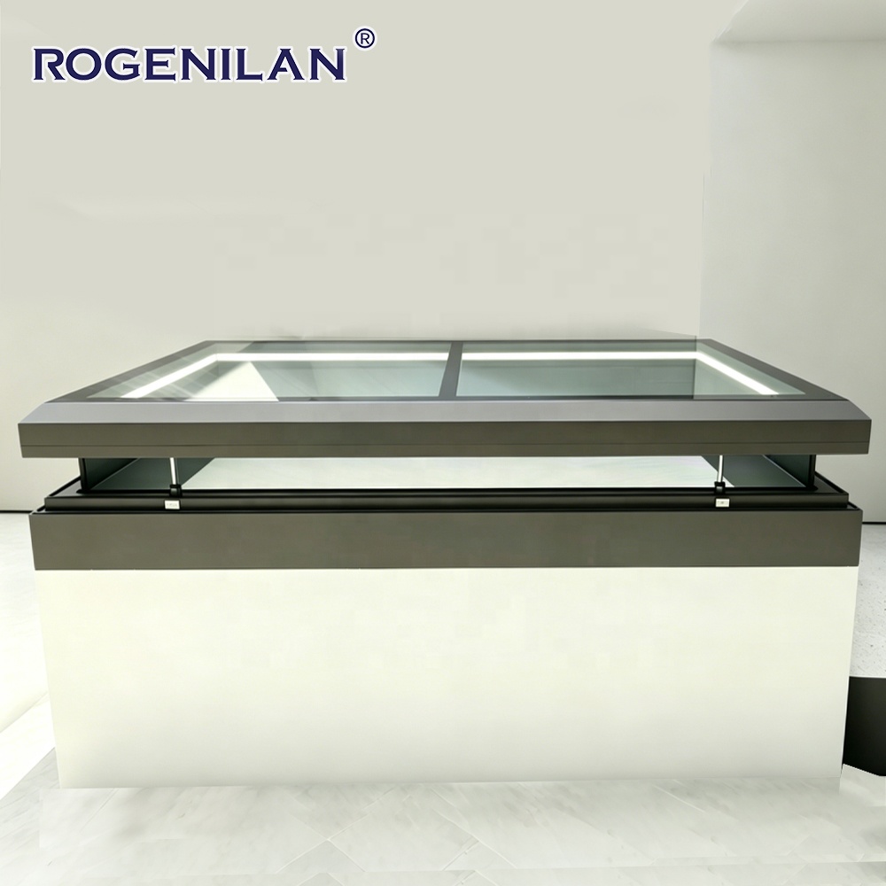 Rogenilan Factory Custom Electric Thermal Break Aluminum Skylights Double Glazed Anti-Mosquito Skylight Roof Window