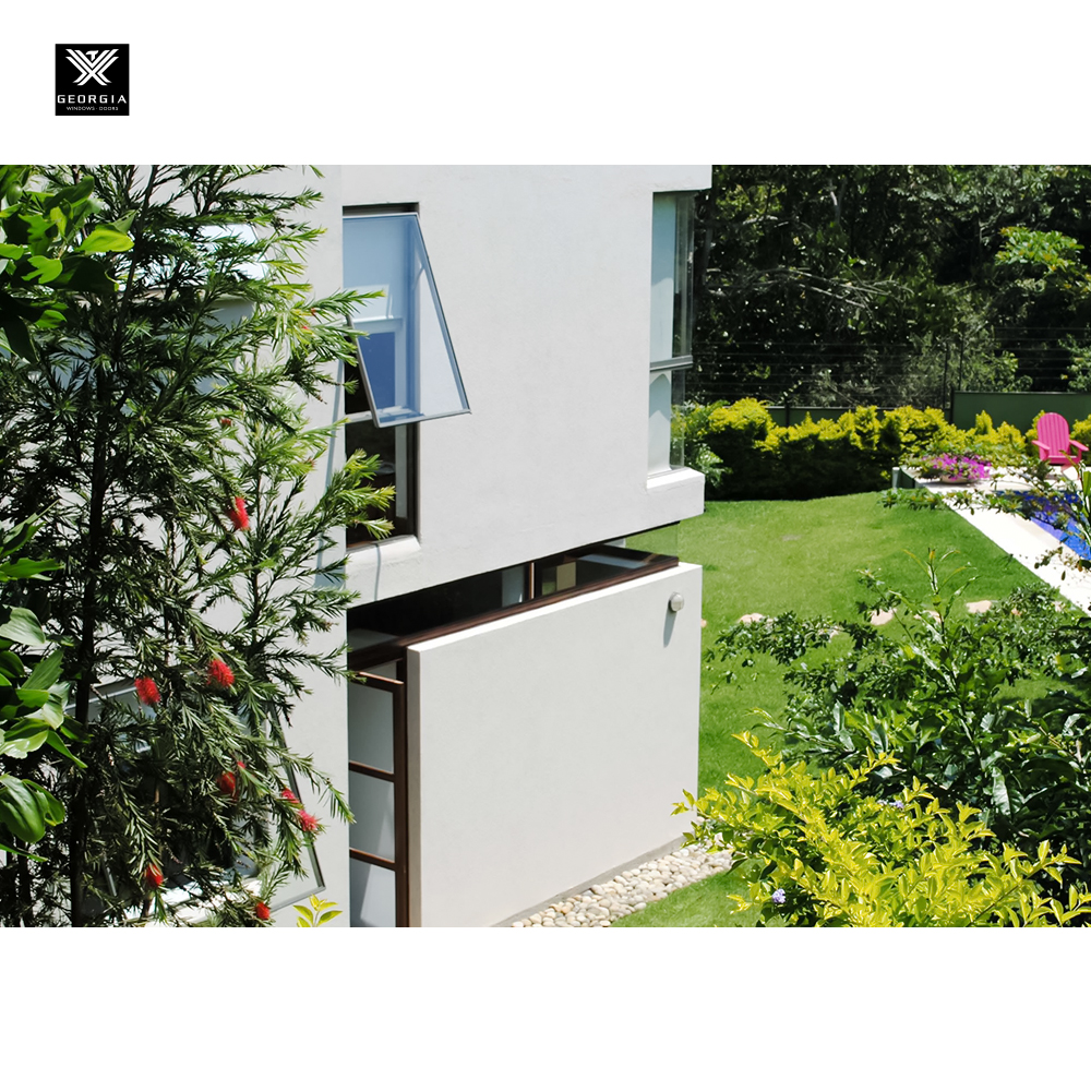 Frameless Glass Awning Windows with Double Tempered Glass for Houses Top Hung Aluminum Vertical Swing Windows NFRC Designed