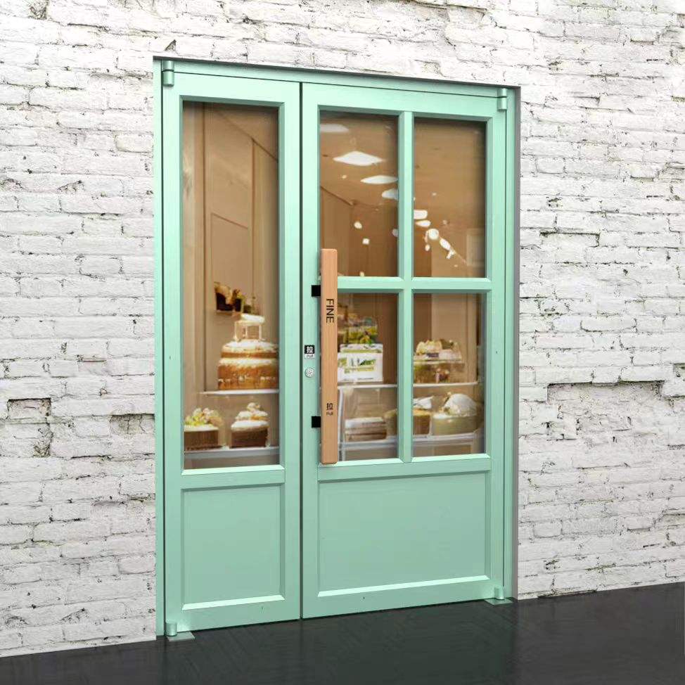 Bestselling Durable Modern Commercial Left Hand (LH) Aluminum Alloy Frame Tempered Glass Waterproof Storefront Door Model 009 1