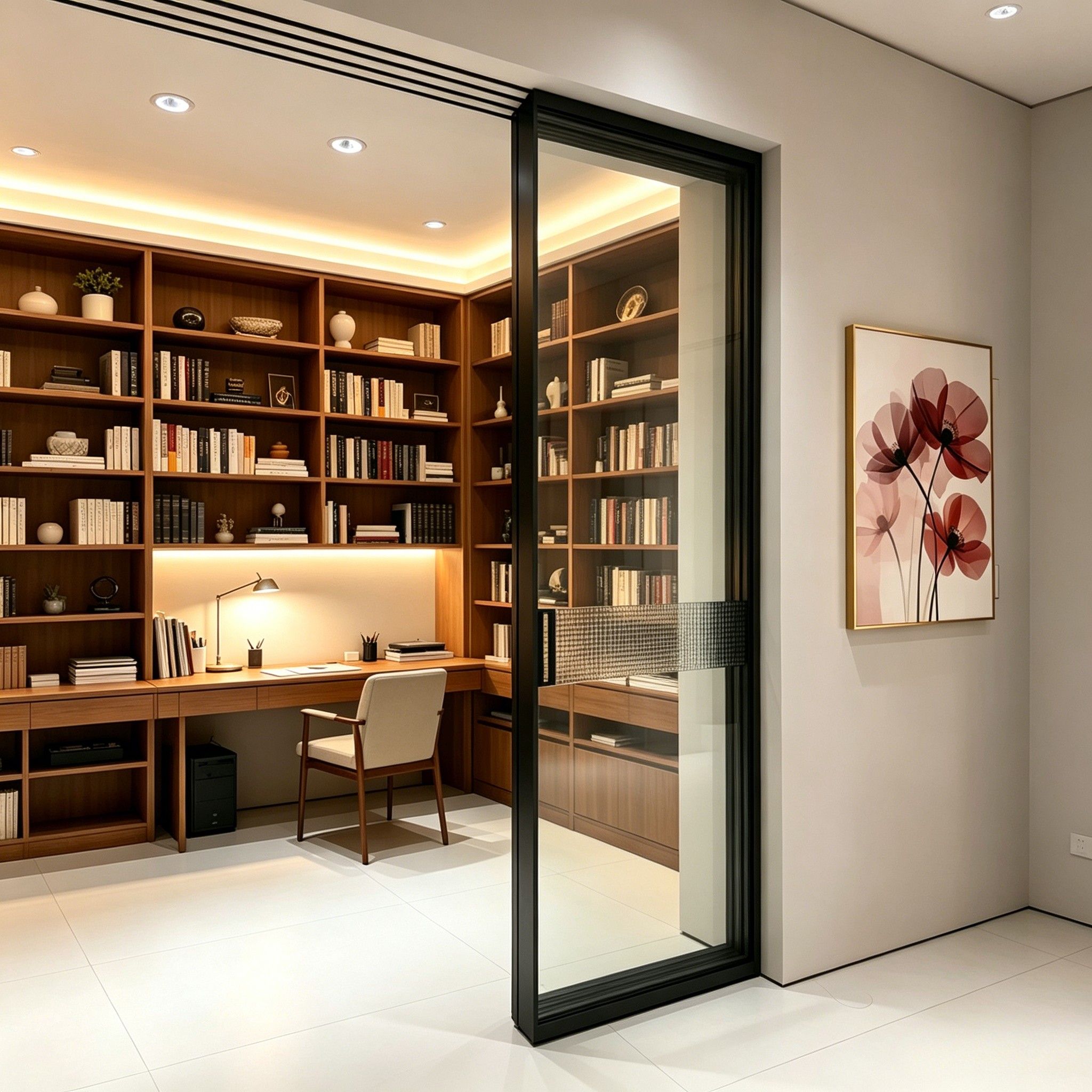 AOMEJA + OPK Aluminum Sliding Partition Door Sound Insulation Minimalist Design Interior Wine Cellar Bedroom Kitchen Apartment