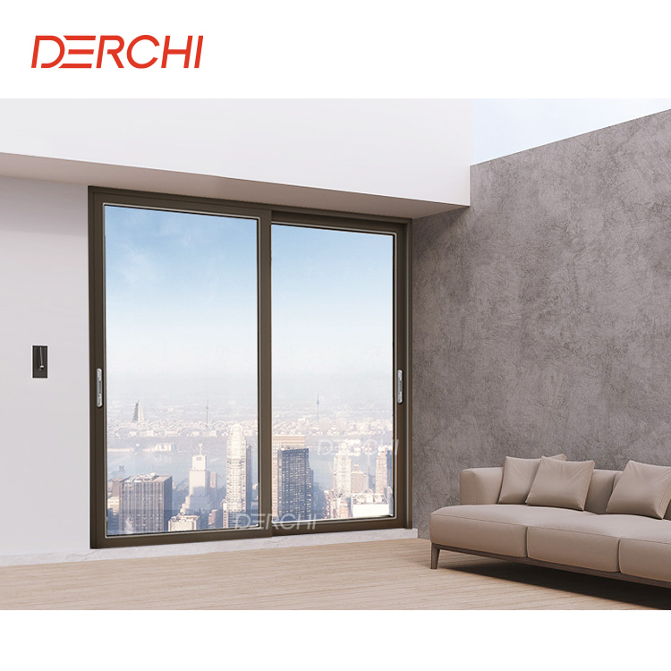 DERCHI Thermal Break Aluminum Sliding Folding Doors Frameless Door Modern Doors for Houses Interior