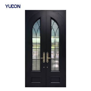 YUDON DOOR Insulated Aluminum Door Front Door Entrance Villa With Glass Insert Fire Rated Custom Size For Real Estate Projects