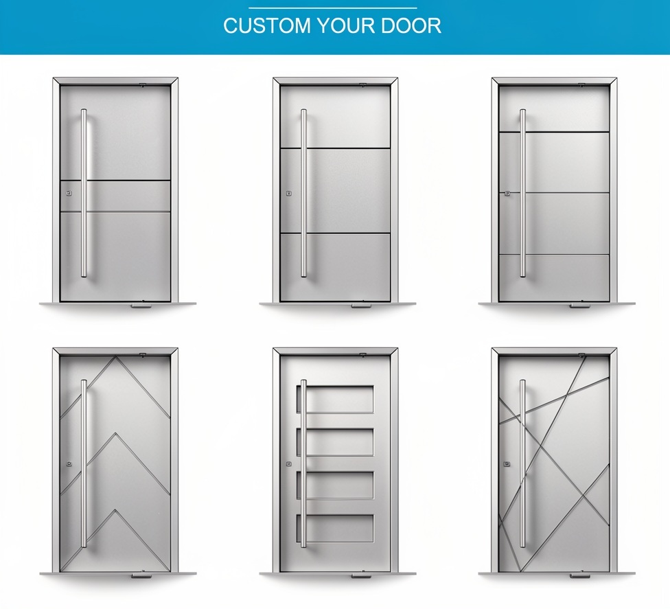American High Quality Modern Exterior Entry Anti-Theft Security Door Hotel Villa Living Room Aluminum Alloy Manual Opening
