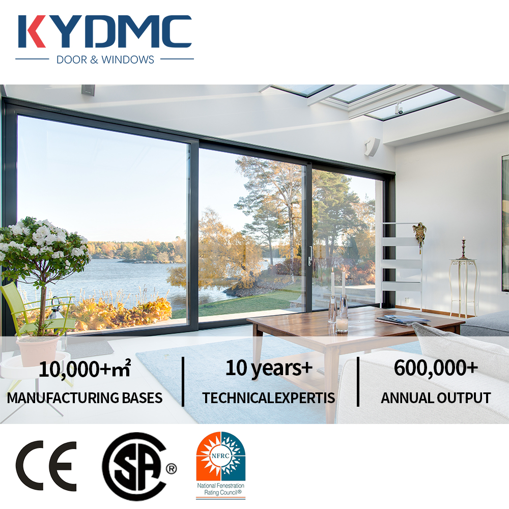 Customized Aluminum Double Tempered Glass Sliding Door NFRC AS2047 Balcony Courtyard Avoid Energy Efficiency Sliding Door