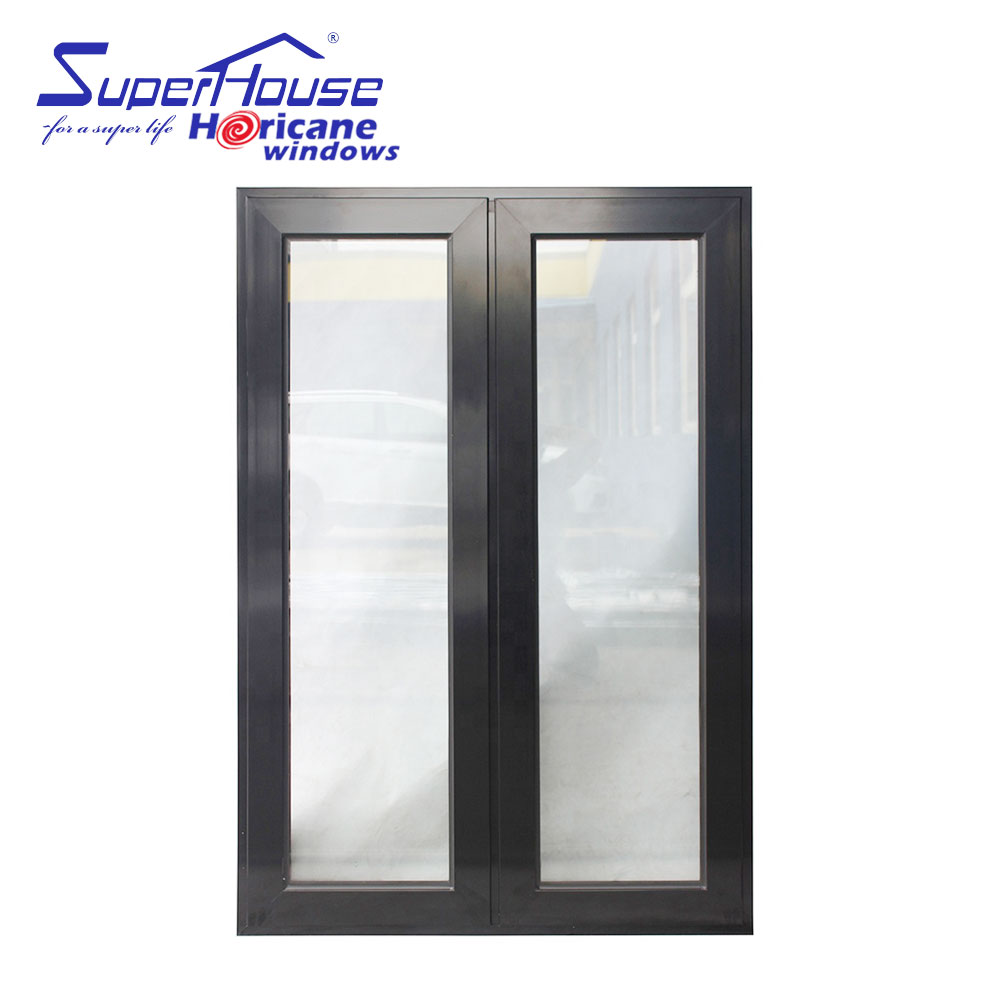 Miami Florida Impact Windows and Doors Aluminum Glass Hinged Doors with Screen