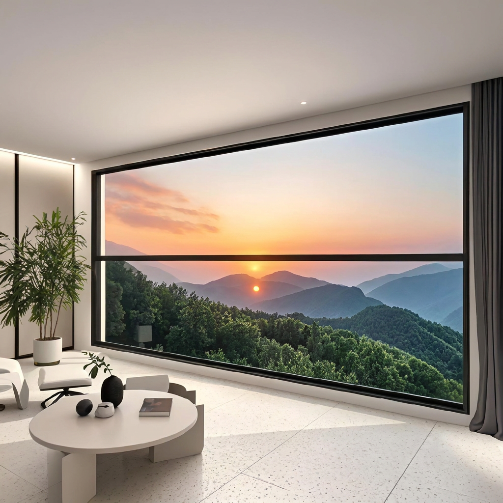Thermal Break Aluminum Sliding Door Narrow Frame Flush Design Tempered Hollow Glass Low-E Soundproof for Villa Balcony