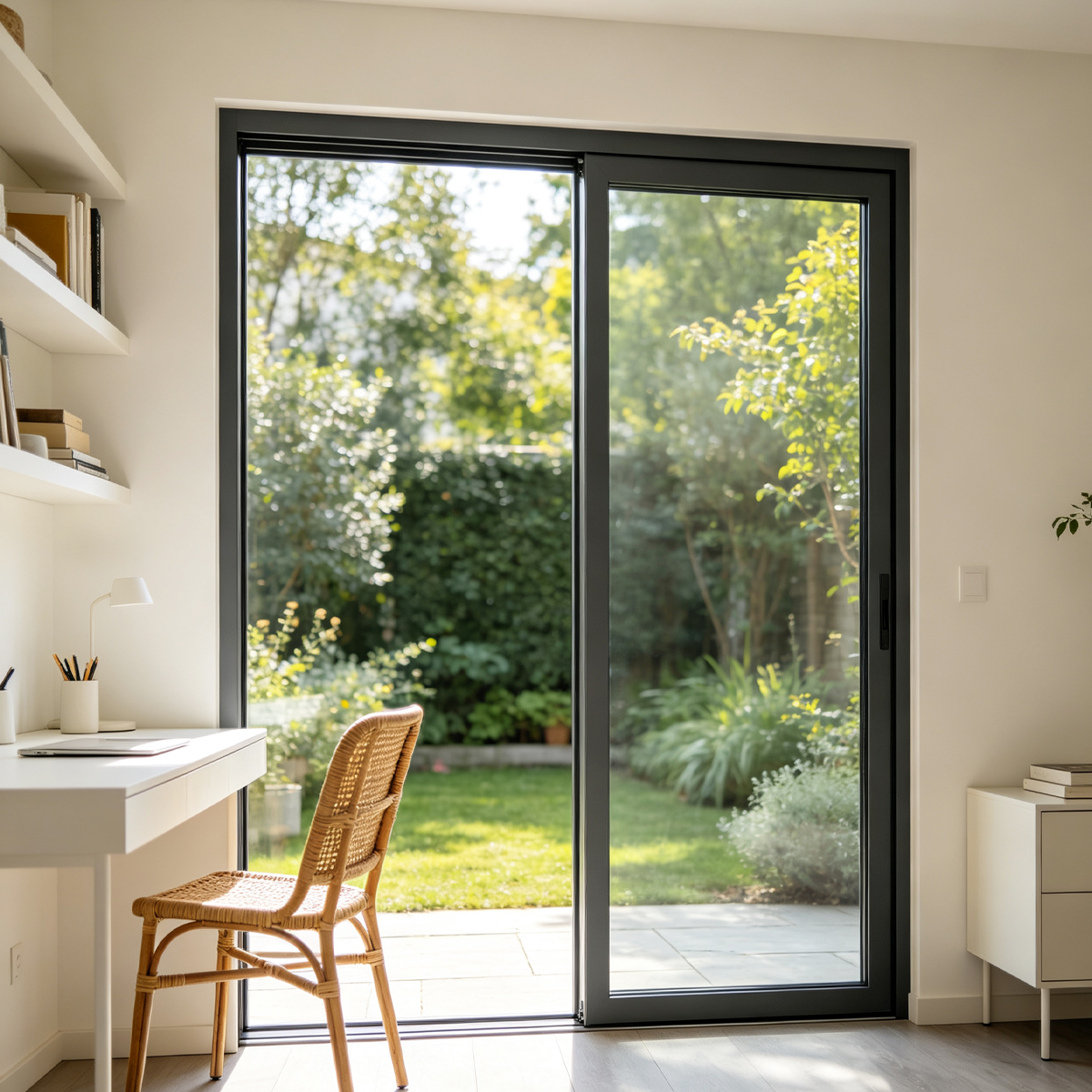 Hot Selling Magnetic Close Dustproof Soundproof Tempered Safety Aluminum Glass Sliding Door for Indoor Garden