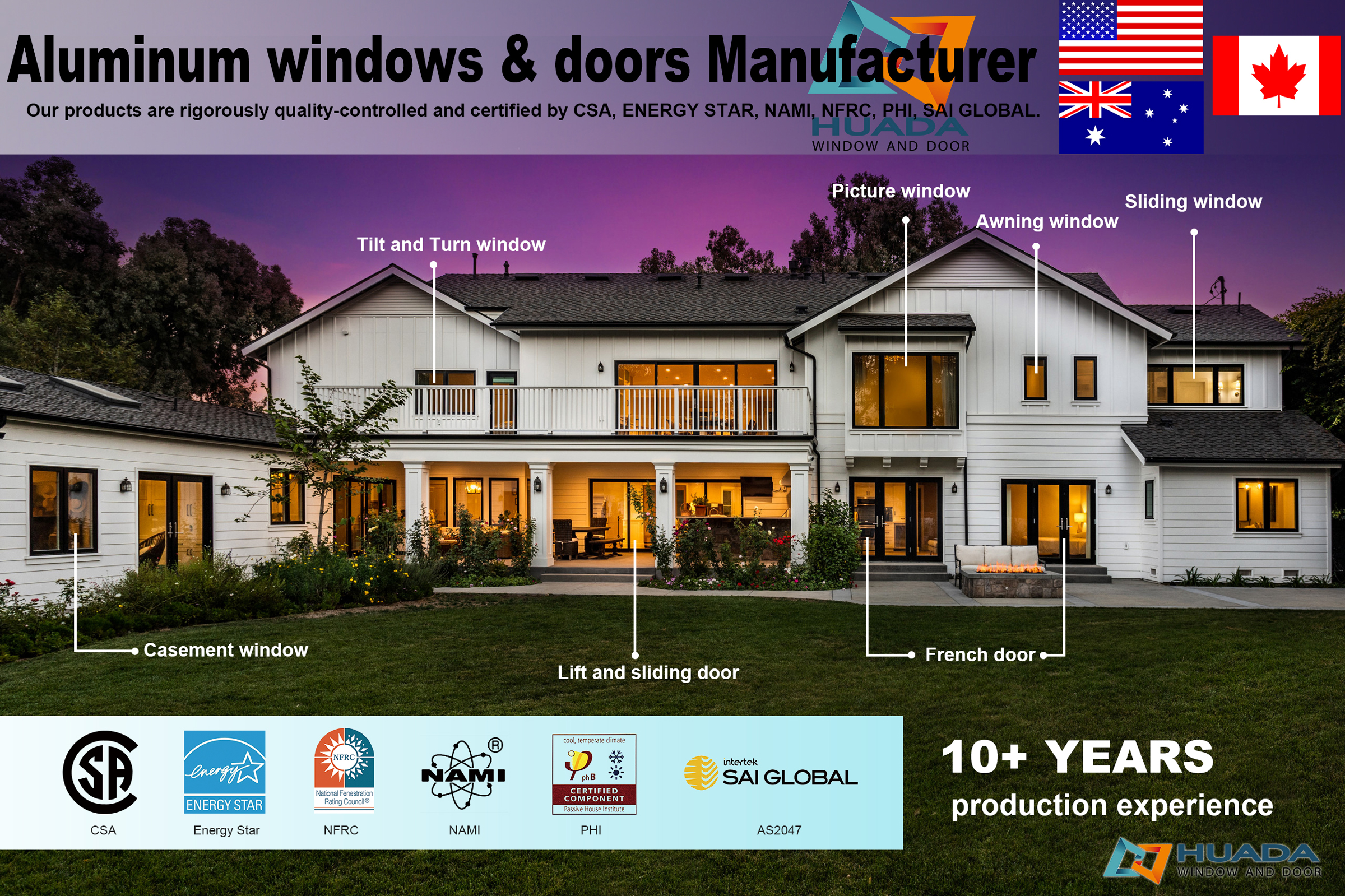 High-End Waterproof Entry Front Door Hurricane Impact Sliding Glass Windows and Doors Energy Efficient Lifting and Sliding Door