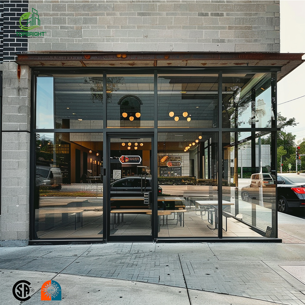 Commercial Windproof Frame Store Front Door