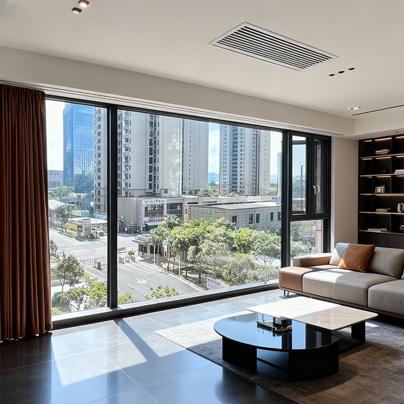 Canadian Style T6006 Aluminium Panoramic Sliding Doors Large Transparent Windows New Air Filter Mesh WindowsSoundproof Material