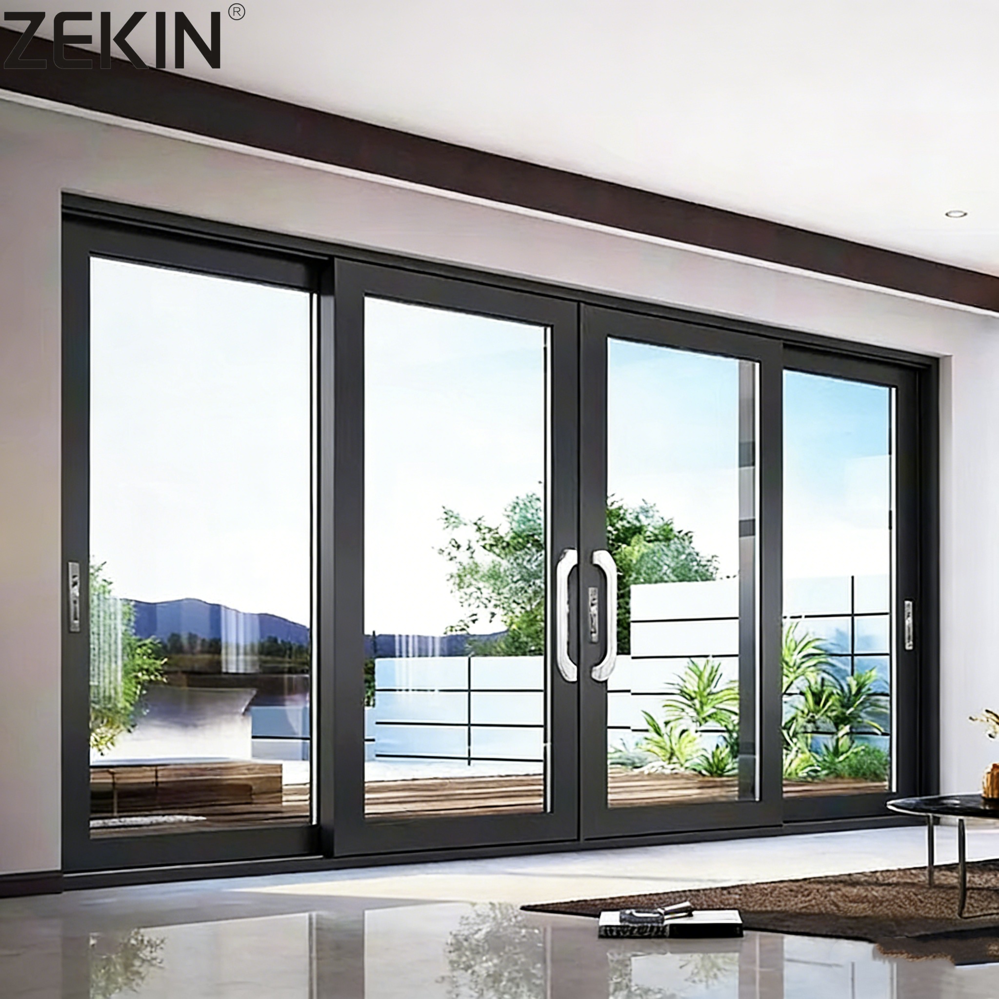 ZEKIN Aluminum Casement Door Double AS2047 Certified Glazed Glass with Low-e Casement Door Hurricane Impact Proof Other Doors