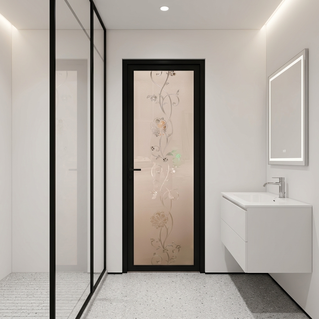 Aluminium Bathroom Folding Door Rol Track Profile Glass Doors Interior Aluminium Fiber Bathroom Doors Designs