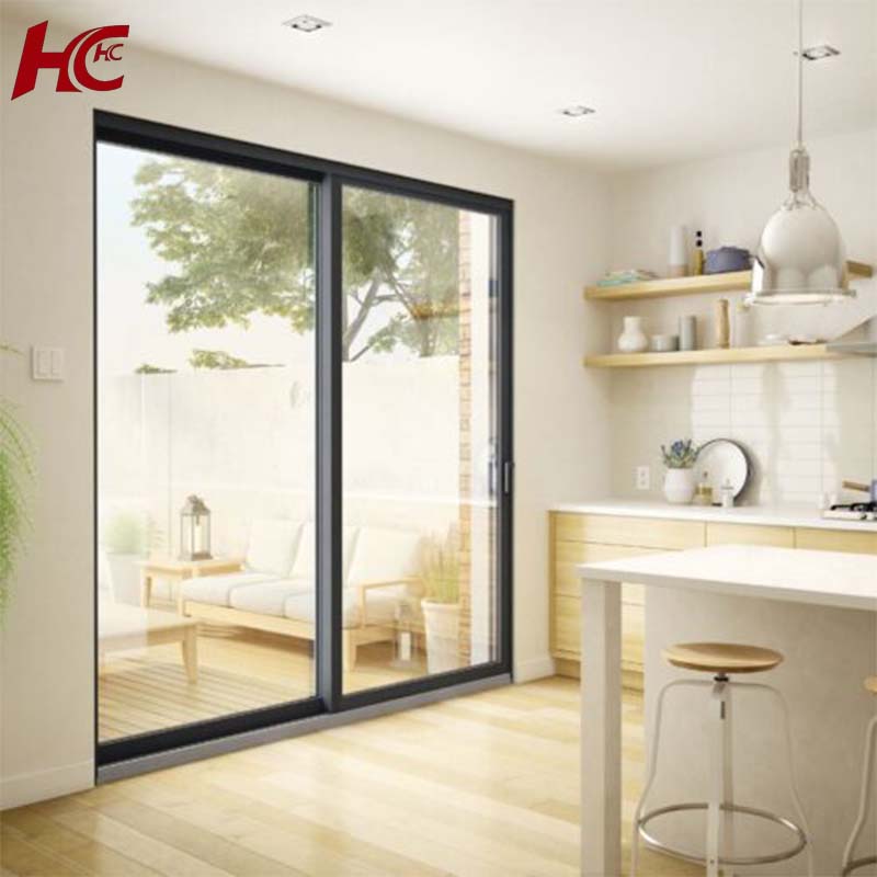 Windproof Waterproof Modern Aluminium Double Glazed Sliding Kitchen Doors for Living Room