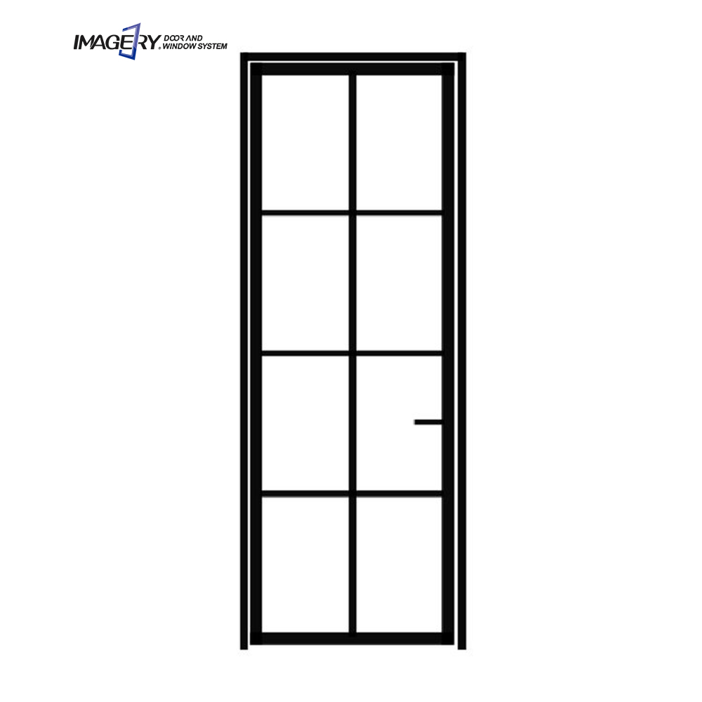 French Simple Design Narrow Frame Aluminum Glass Hinged Casement Door Aluminum Exterior Patio Door with Mesh for Kitchen/bedroom