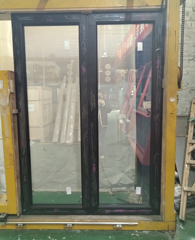 Energy Efficient Aluminum Contemporary Double Glazed Tempered Glass Waterproof Finished Kitchen Modern Front Doors for Houses
