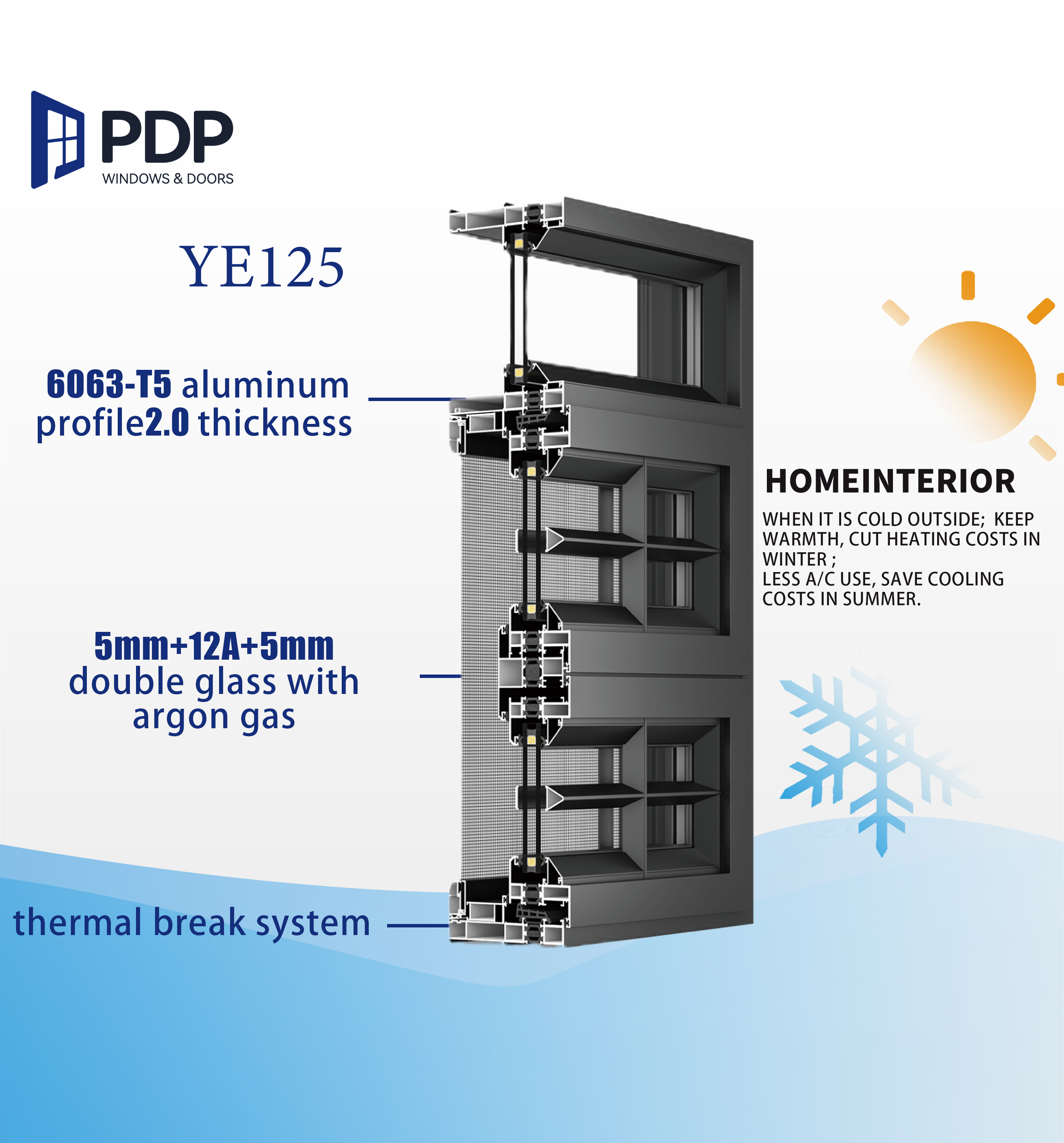 PDP 2025 Hot Sale Luxury Stainless Steel Invisible Louver Tempered Double Glazed Aluminum French Awning Windows Living Room