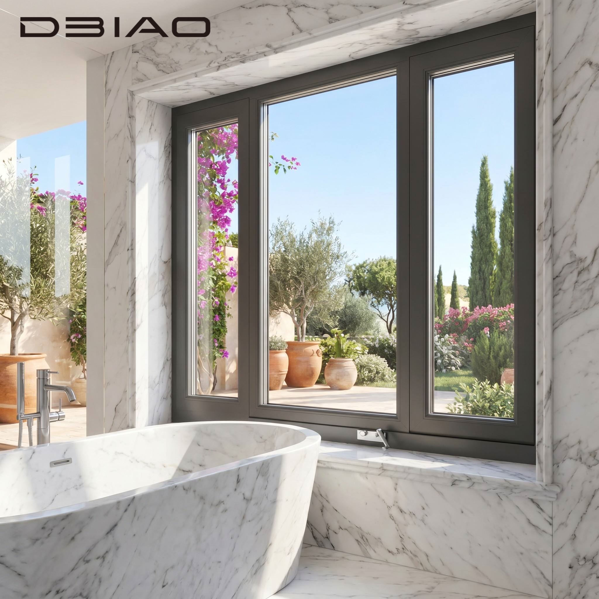 DBIAO Custom Aluminum Alloy Minimalist Casement Window Waterproof Soundproof Design Maximum Ventilation Bathrooms Hotels Kitchen