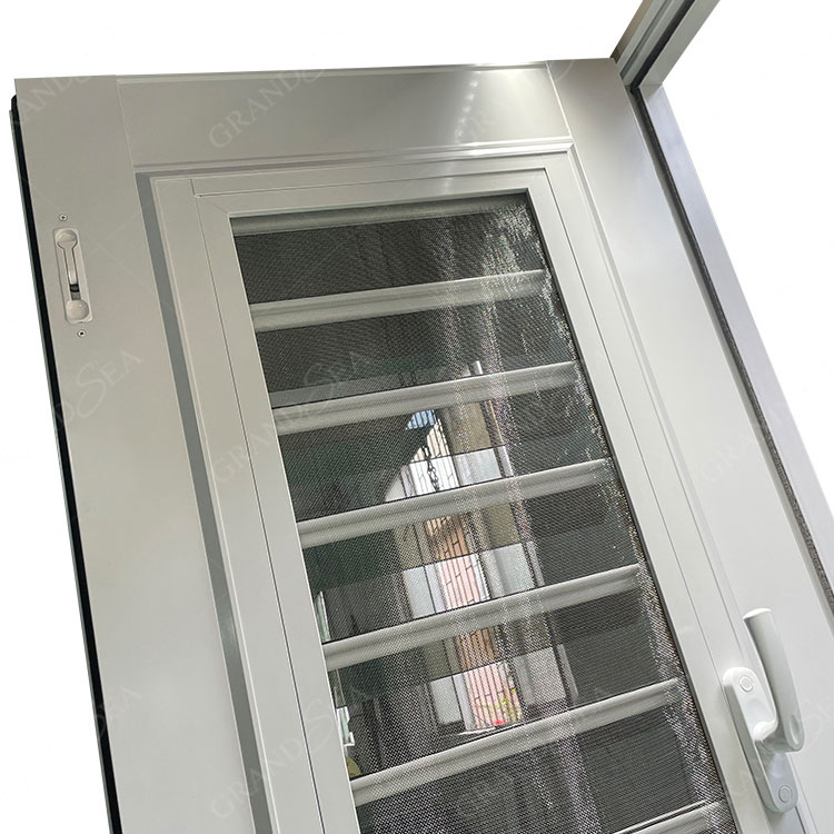 Caribbean Hurricane Proof Aluminum Framed Ventilation Adjustable Glass Louvered Jalouise Front Entry Door for Sale