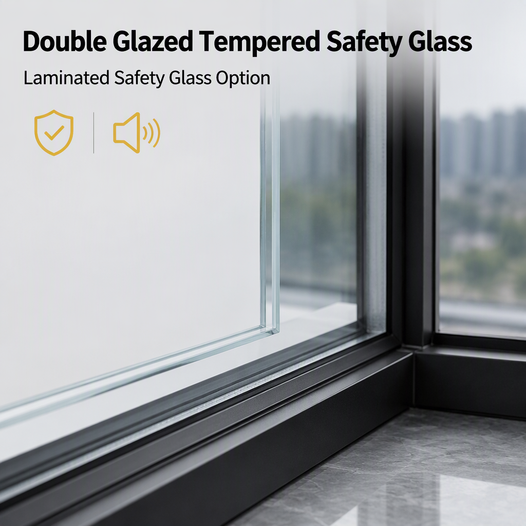 Thermal Break Aluminum Panoramic Corner Window Villa Balcony System Window